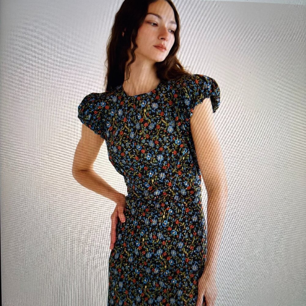 DOEN Sz XS Rhodia Dress in Noir Prairie De Montagne